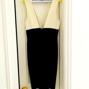Black & white plunge neck Alice & Olivia Dress